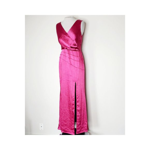 NWT Satin Raspberry Cocktail Dress/ wedding guest, cocktail formal ADELYN RAE - Picture 3 of 10